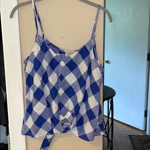 Blue and White checkered tank